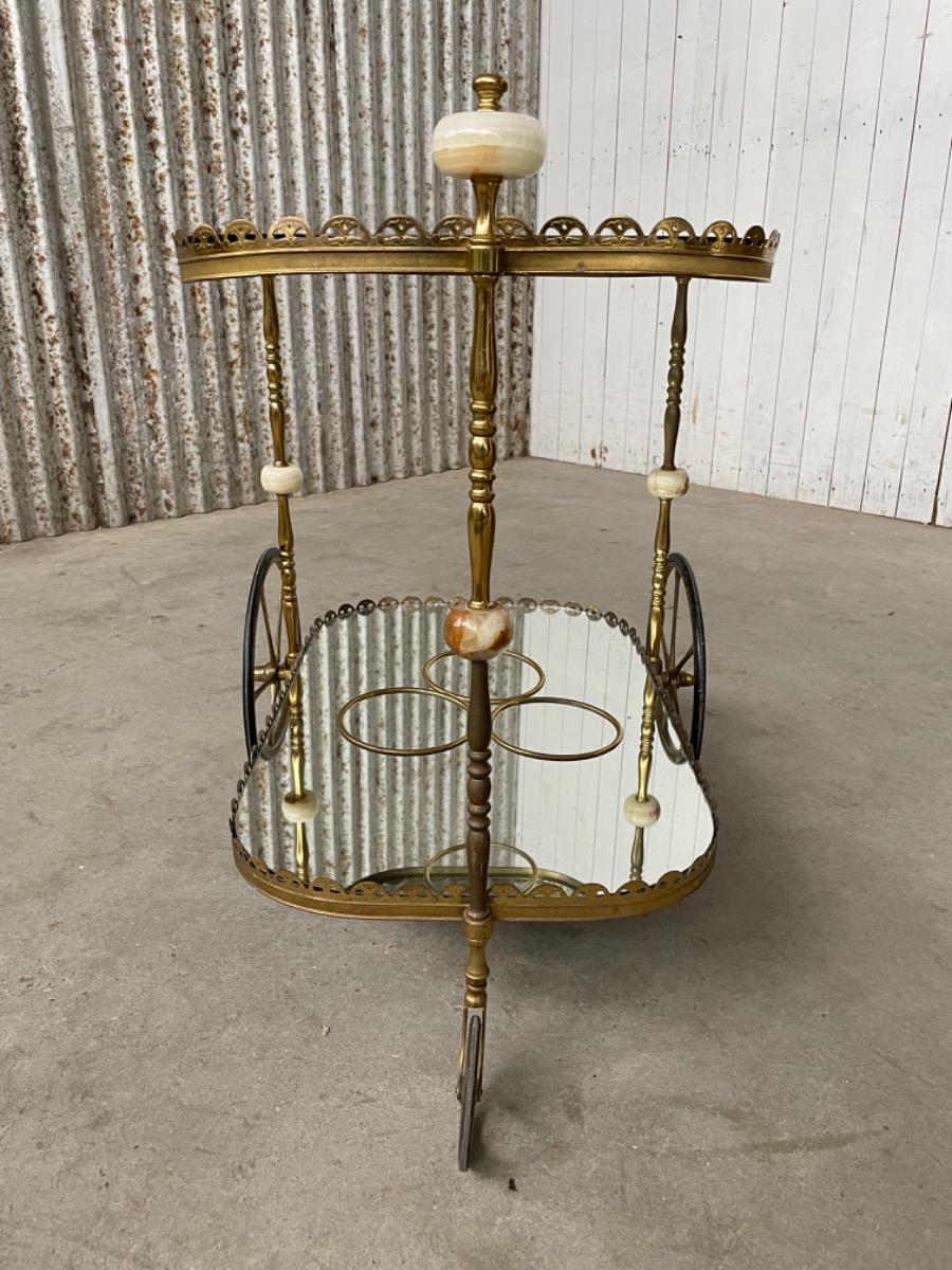 Bar cart 1940s brass and marble design 