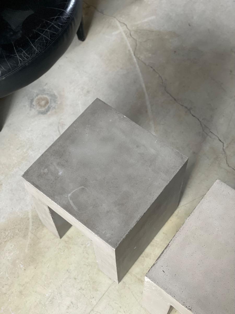 Brutalist massive tables ‘Beton brut’ minimalist design u-shape 1990s