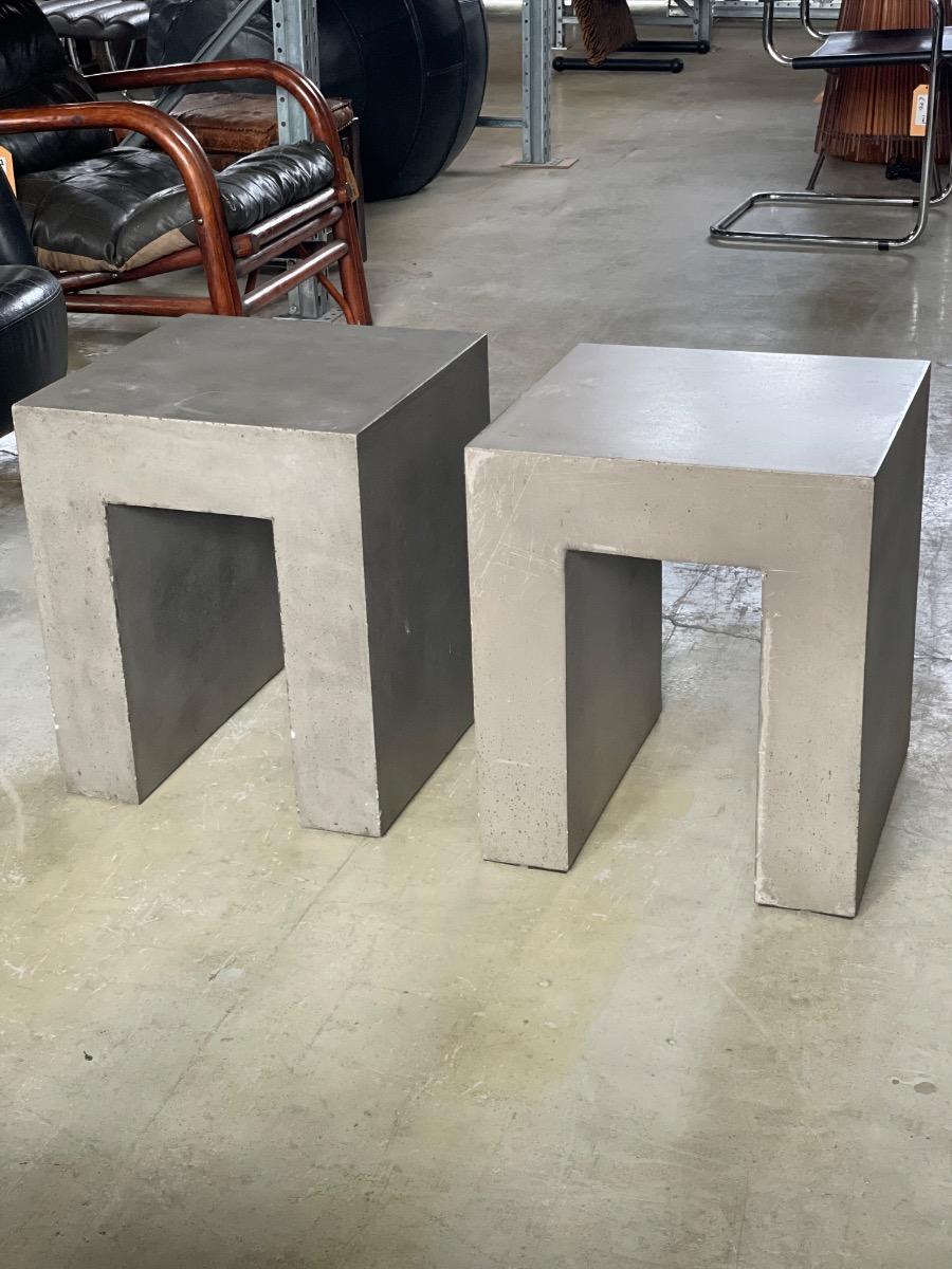 Brutalist massive tables ‘Beton brut’ minimalist design u-shape 1990s