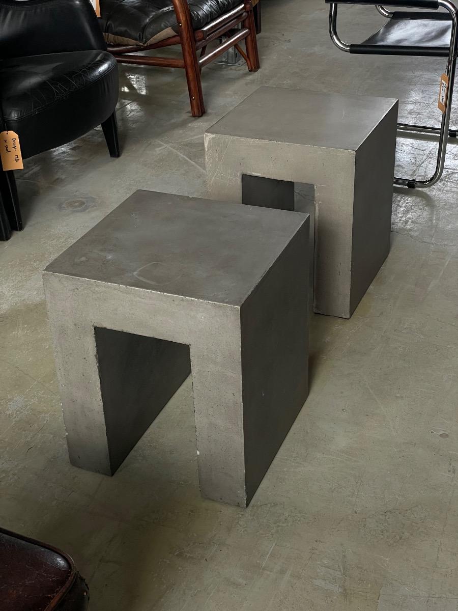 Brutalist massive tables ‘Beton brut’ minimalist design u-shape 1990s