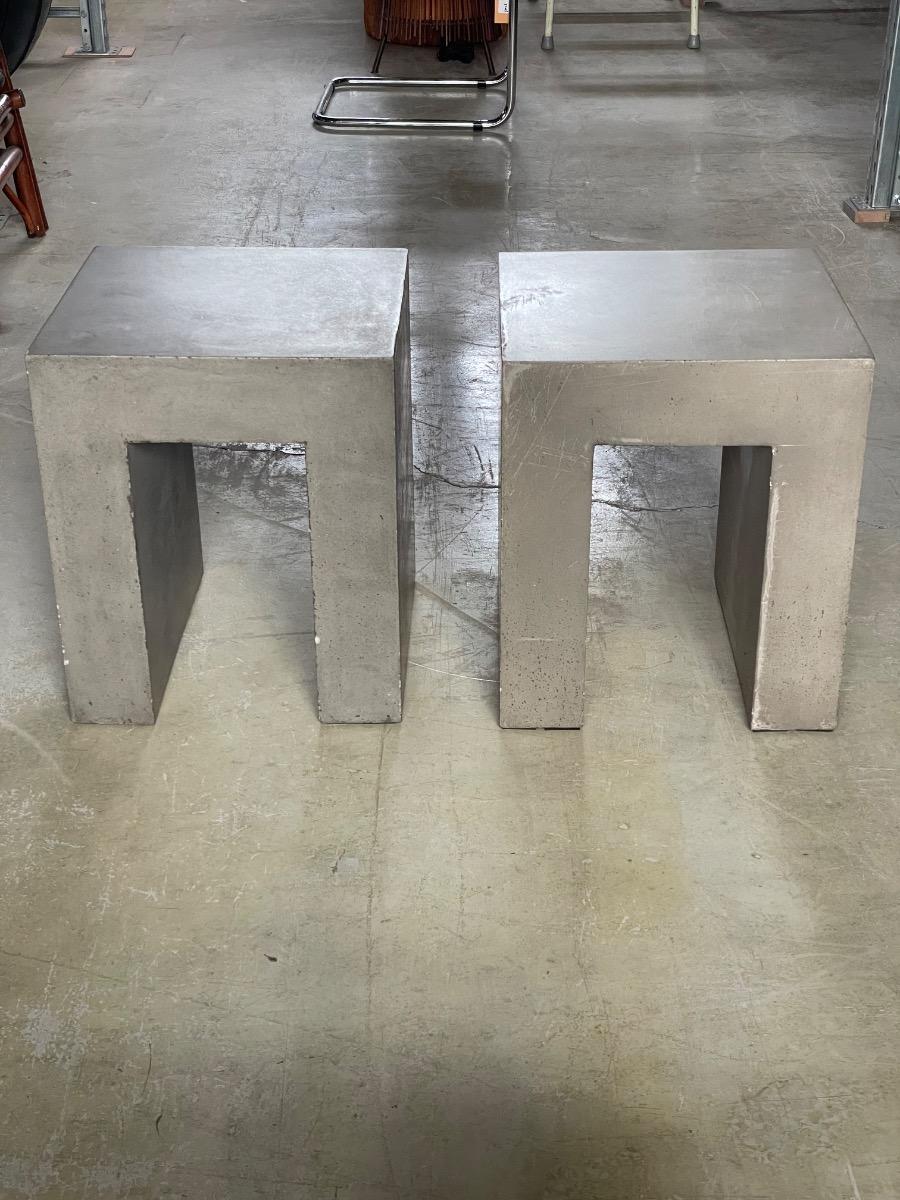 Brutalist massive tables ‘Beton brut’ minimalist design u-shape 1990s