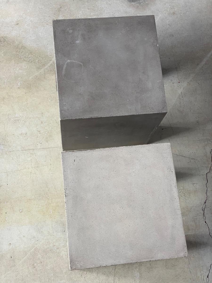 Brutalist massive tables ‘Beton brut’ minimalist design u-shape 1990s