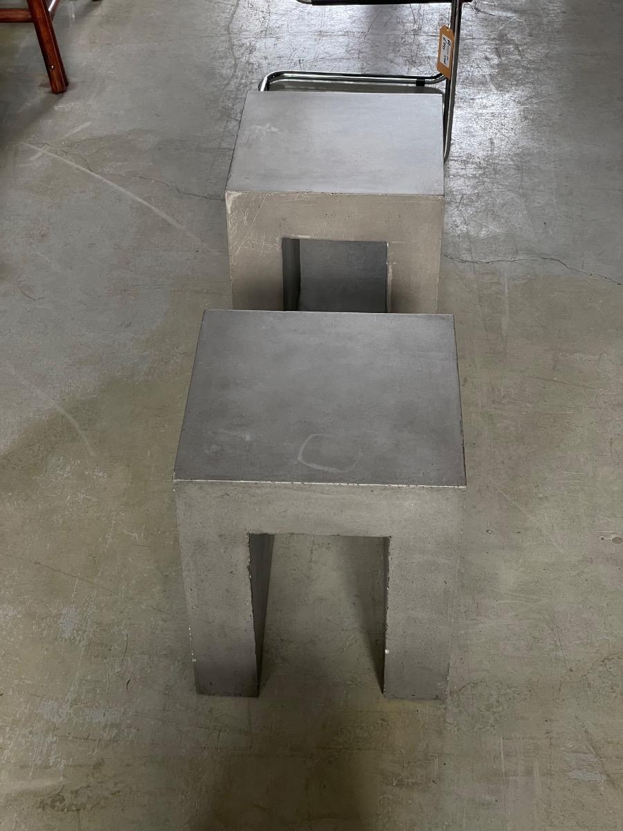 Brutalist massive tables ‘Beton brut’ minimalist design u-shape 1990s