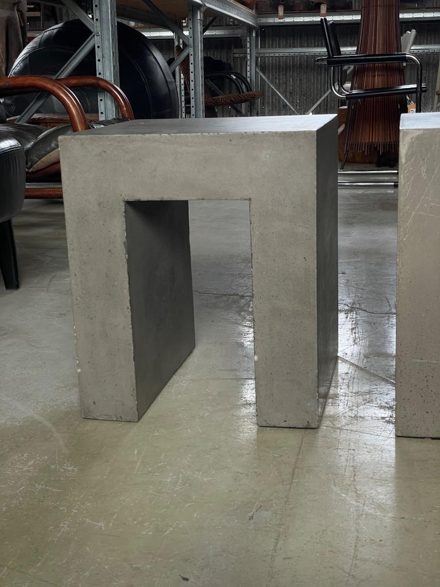 Brutalist massive tables ‘Beton brut’ minimalist design u-shape 1990s