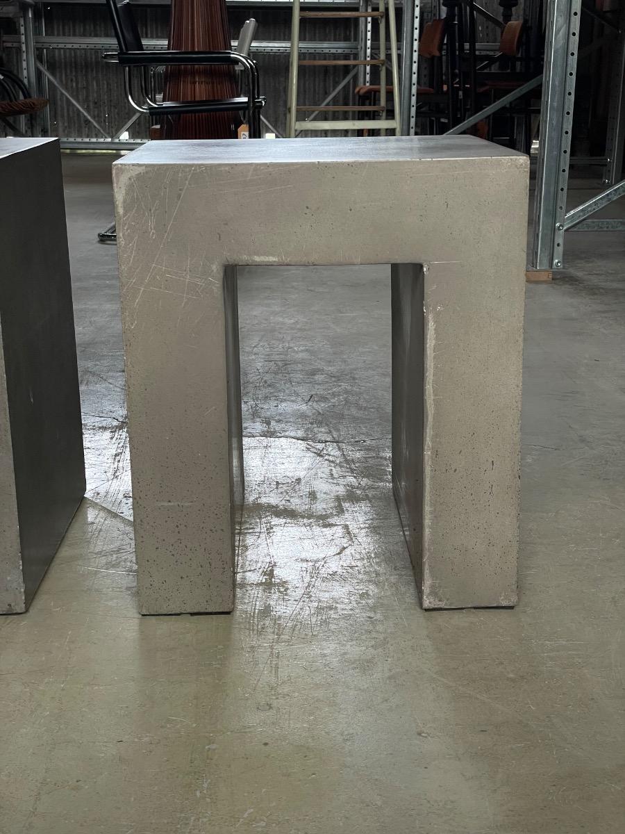 Brutalist massive tables ‘Beton brut’ minimalist design u-shape 1990s