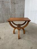Brutalist oak wood side table 1950s 