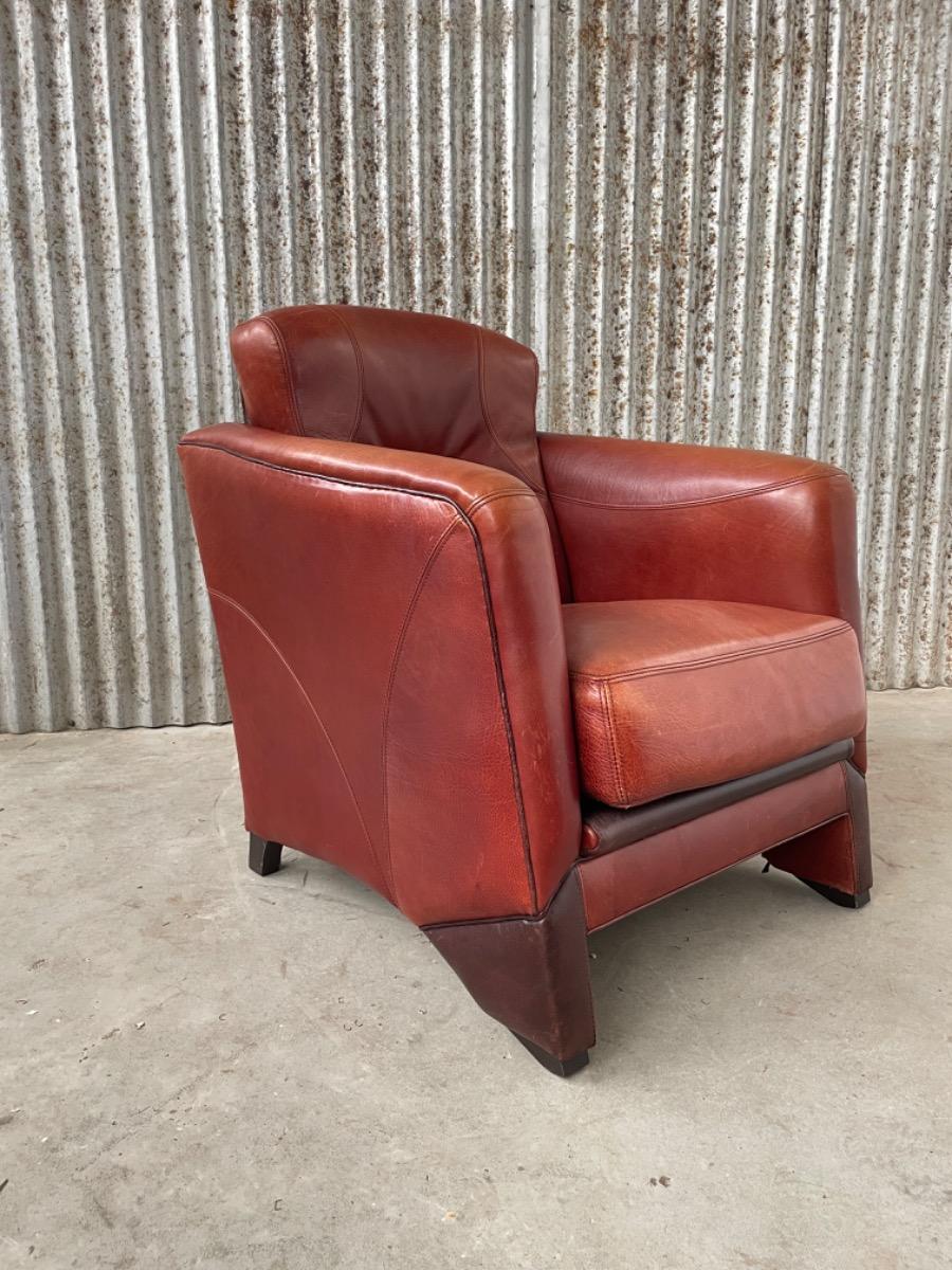 Buffalo leather armchairs - Art Deco - vintage design
