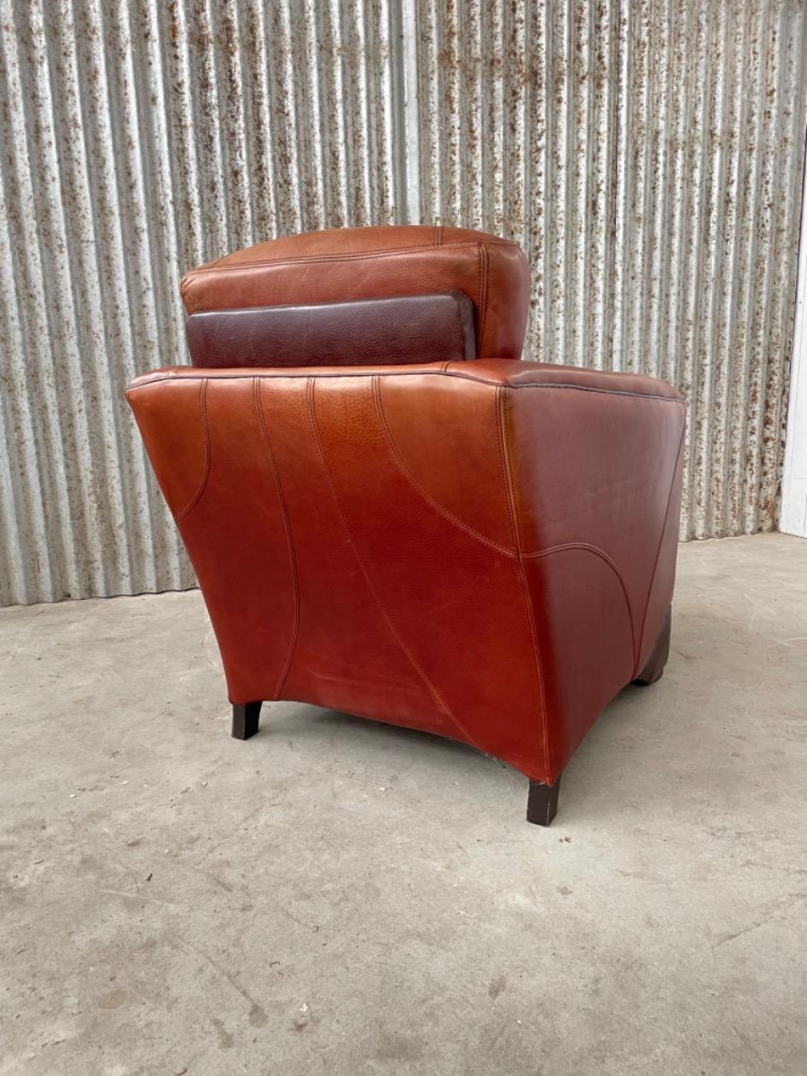 Buffalo leather armchairs - Art Deco - vintage design