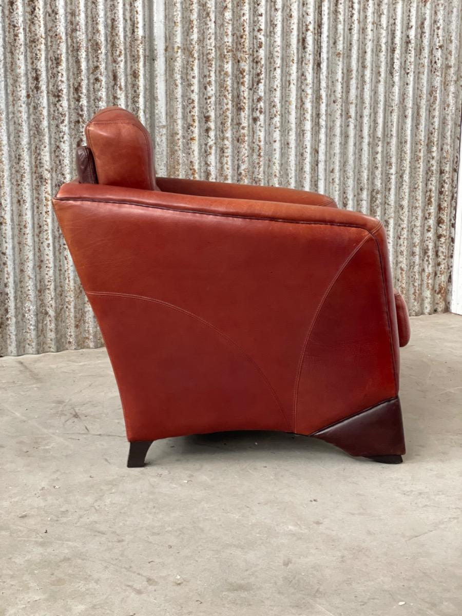 Buffalo leather armchairs - Art Deco - vintage design