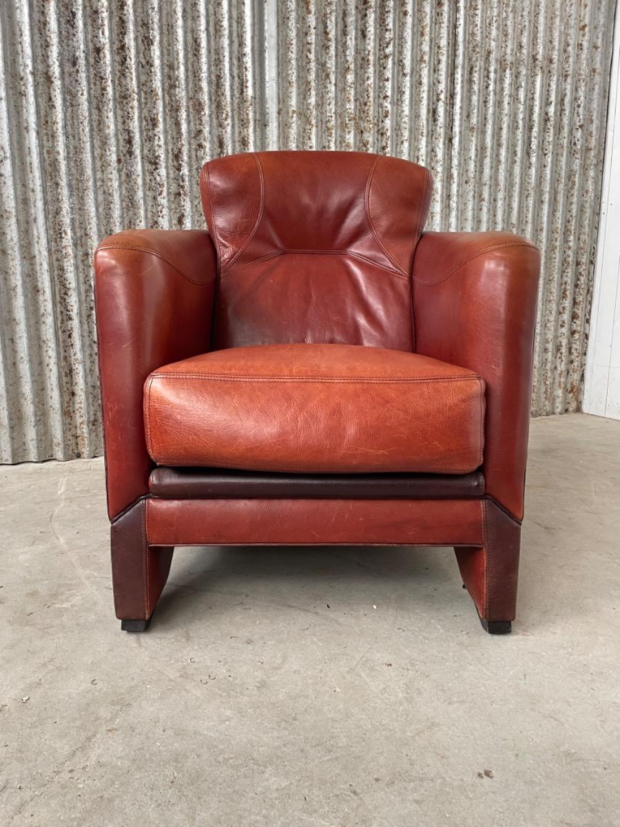 Buffalo leather armchairs - Art Deco - vintage design