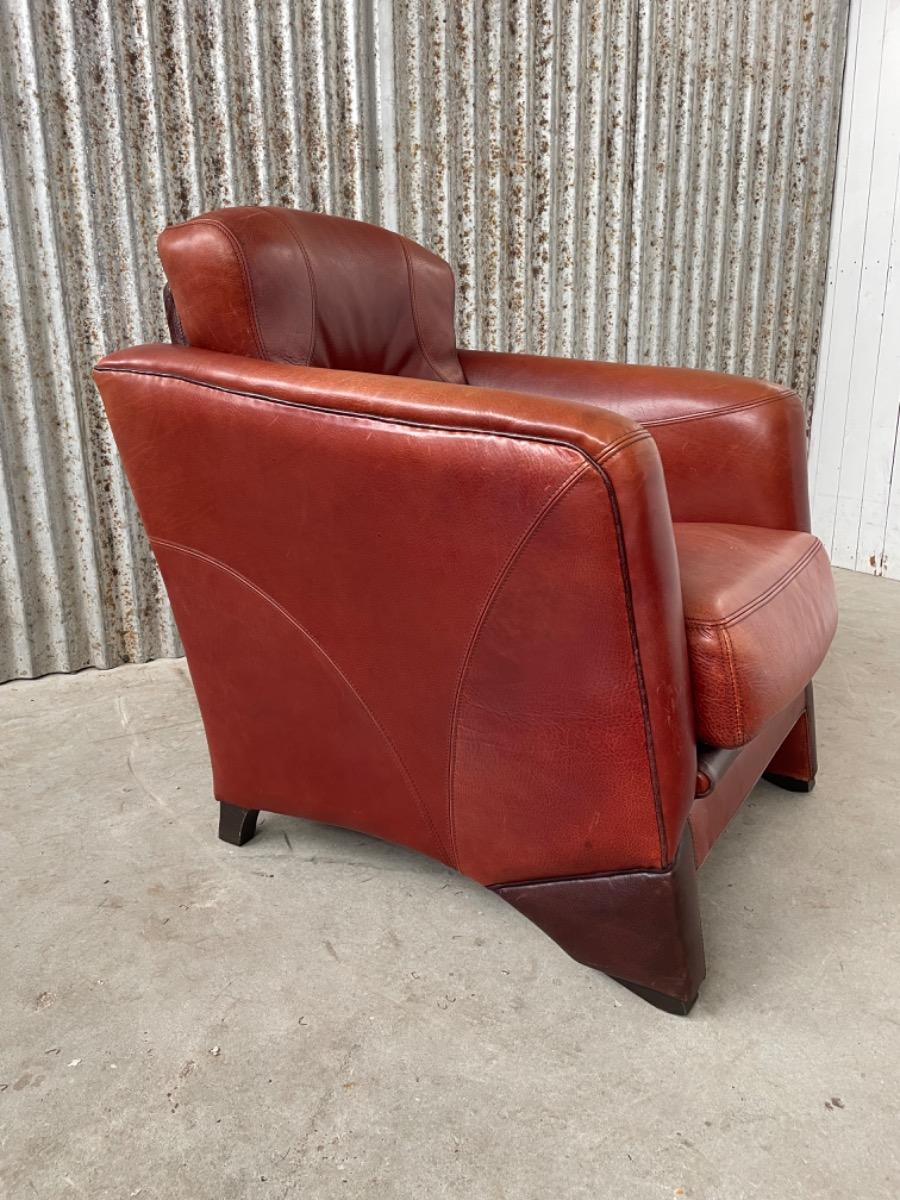 Buffalo leather armchairs - Art Deco - vintage design