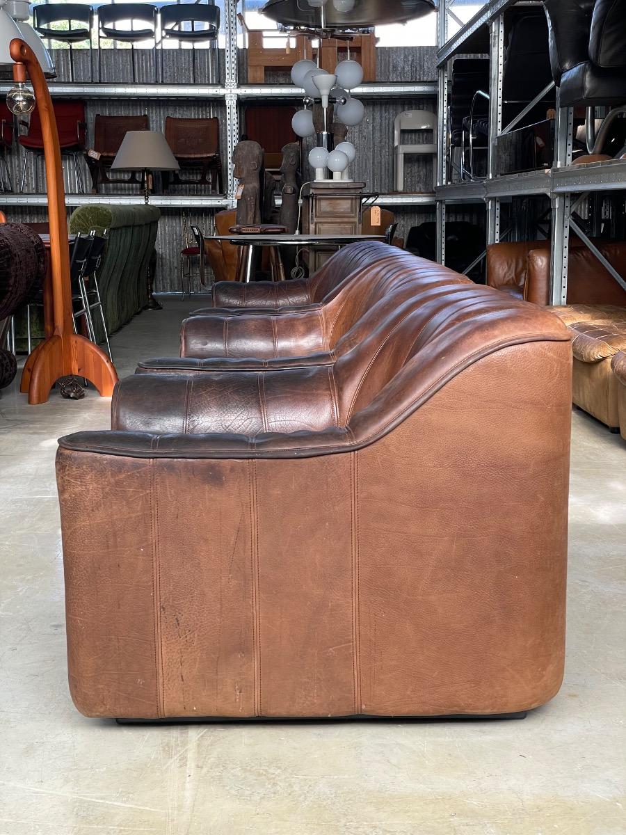 De Sede DS44 3-2-1 Seating group in brown neck leather 1970s