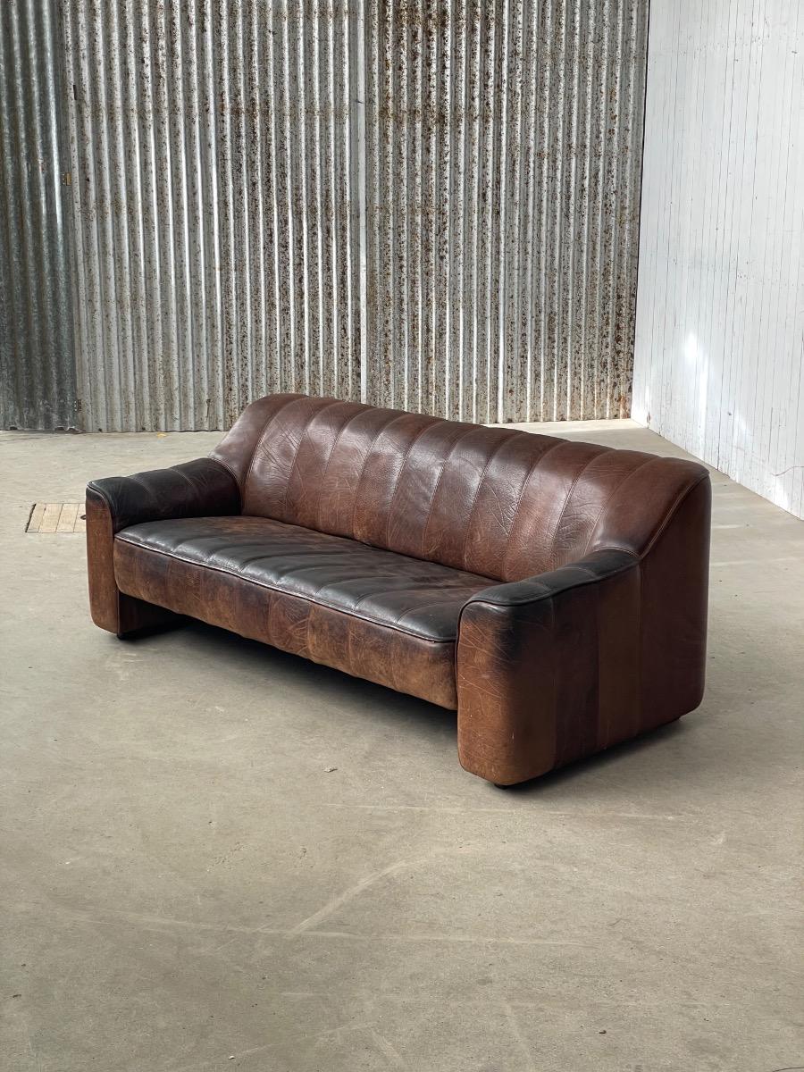 De Sede DS44 3-2-1 Seating group in brown neck leather 1970s