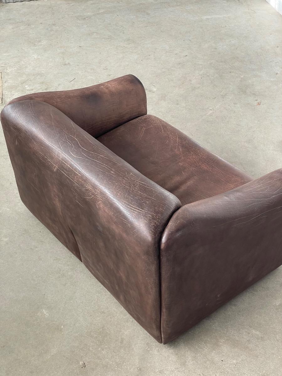 De Sede DS47 2 Seat sofa dark brown leather 1970, Switzerland