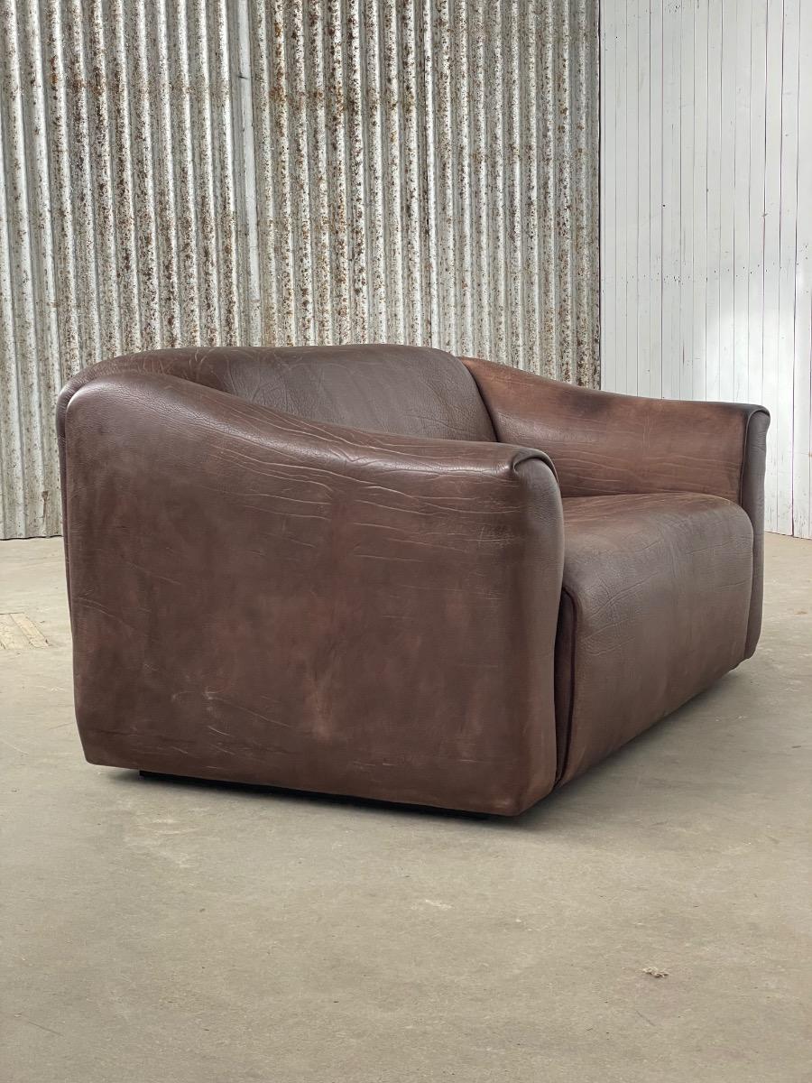De Sede DS47 2 Seat sofa dark brown leather 1970, Switzerland
