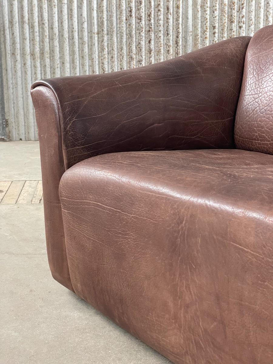 De Sede DS47 2 Seat sofa dark brown leather 1970, Switzerland