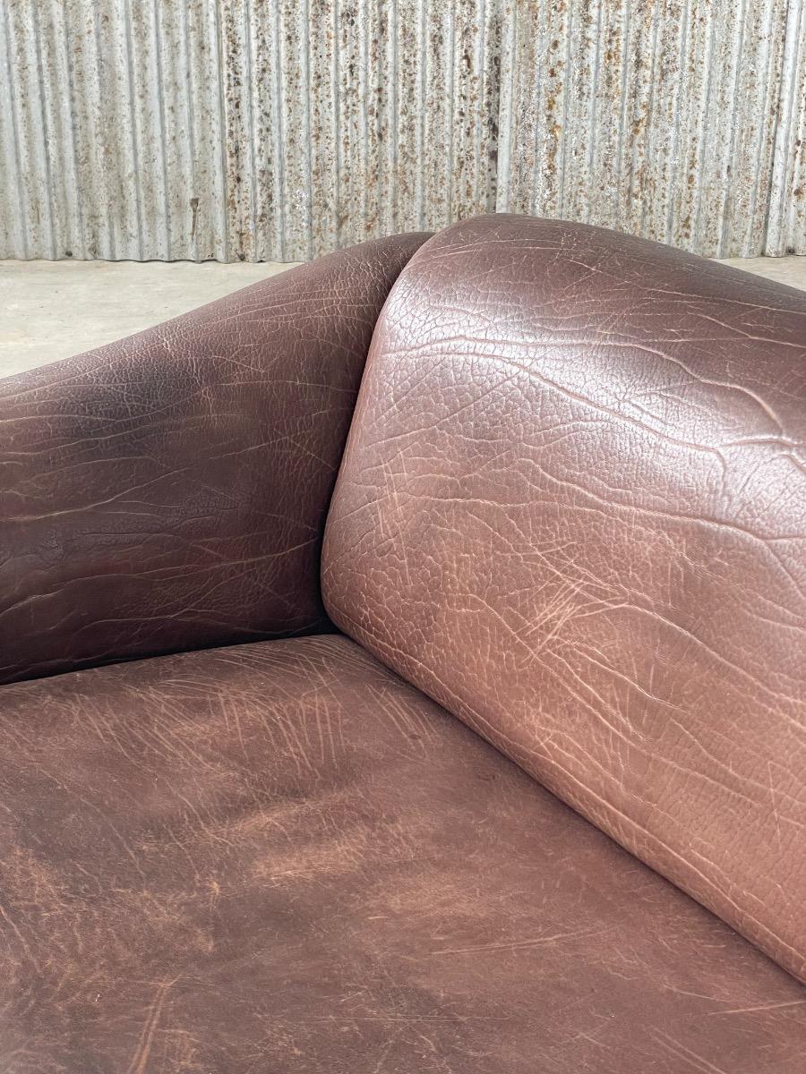 De Sede DS47 2 Seat sofa dark brown leather 1970, Switzerland