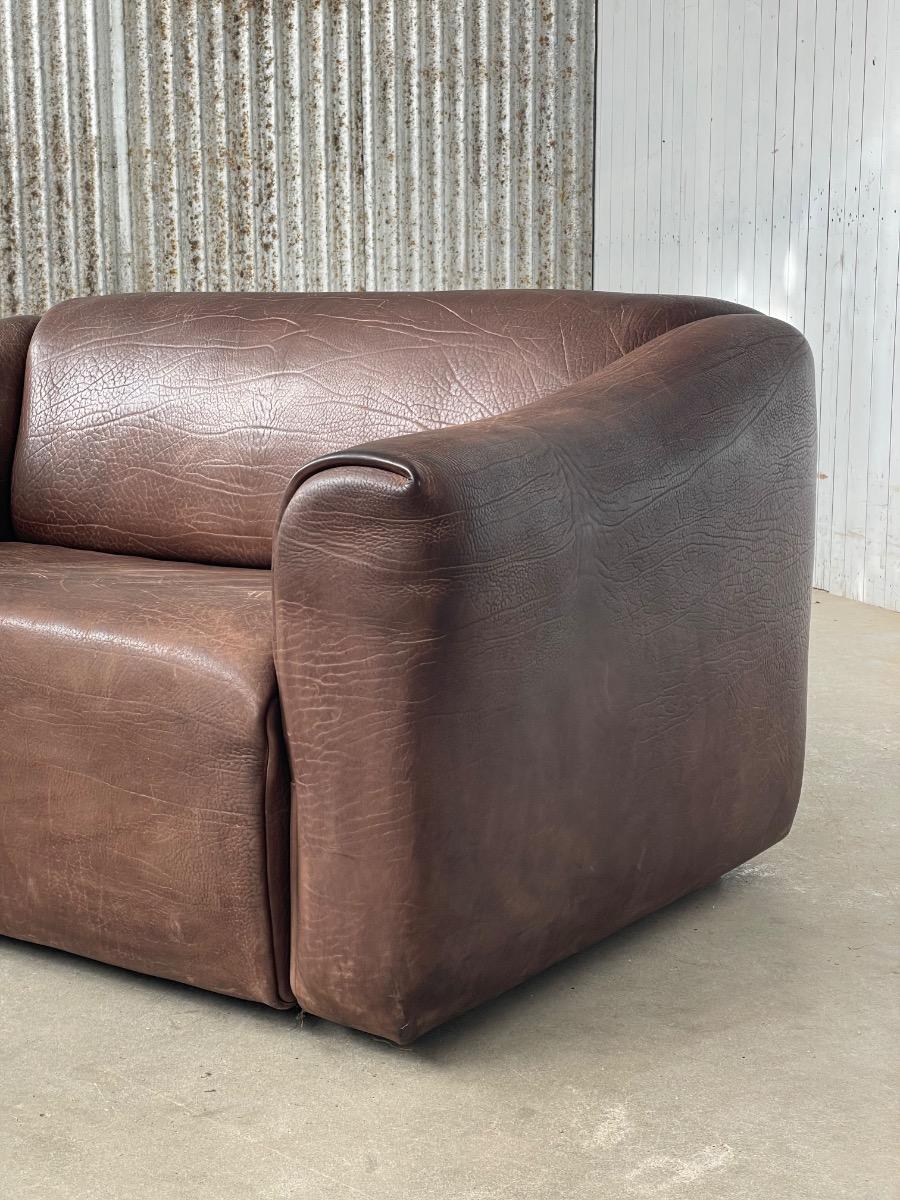 De Sede DS47 2 Seat sofa dark brown leather 1970, Switzerland