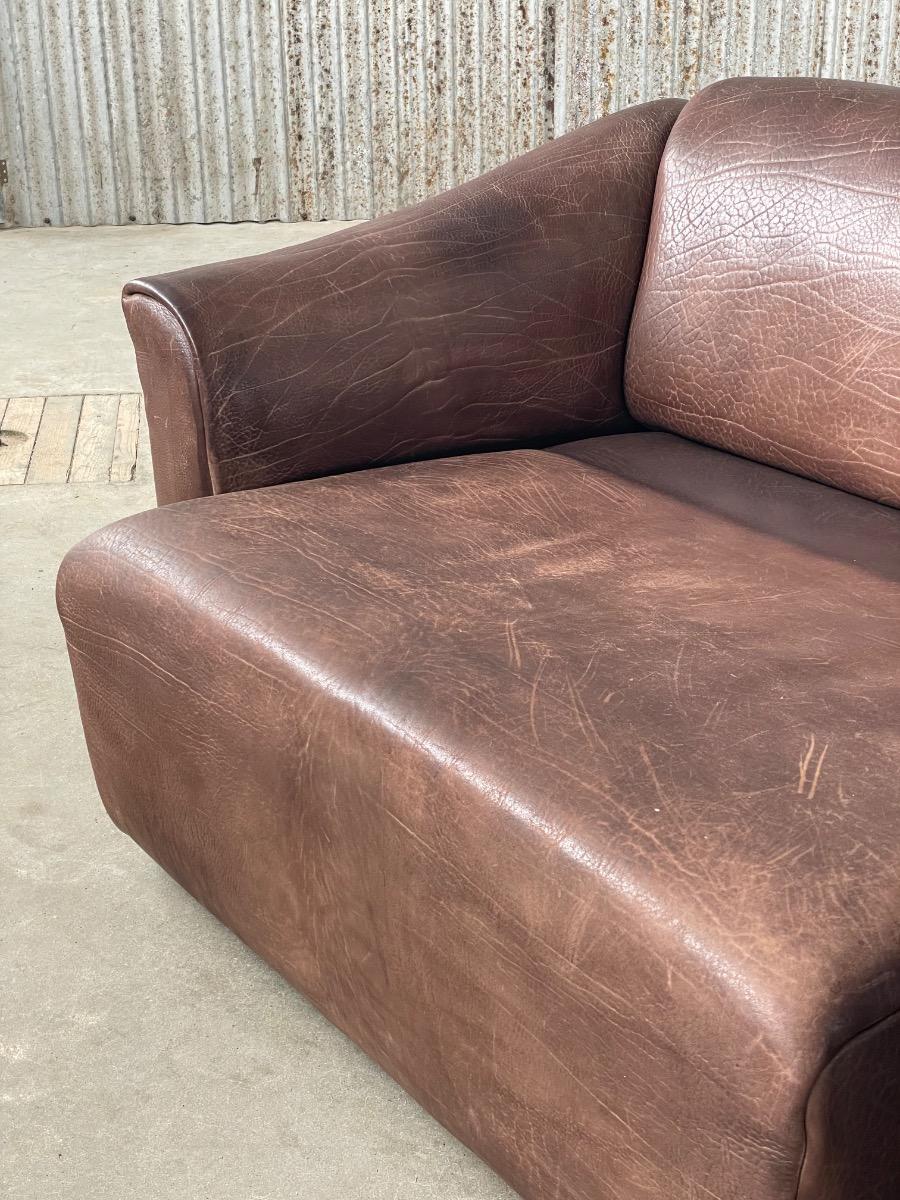 De Sede DS47 2 Seat sofa dark brown leather 1970, Switzerland