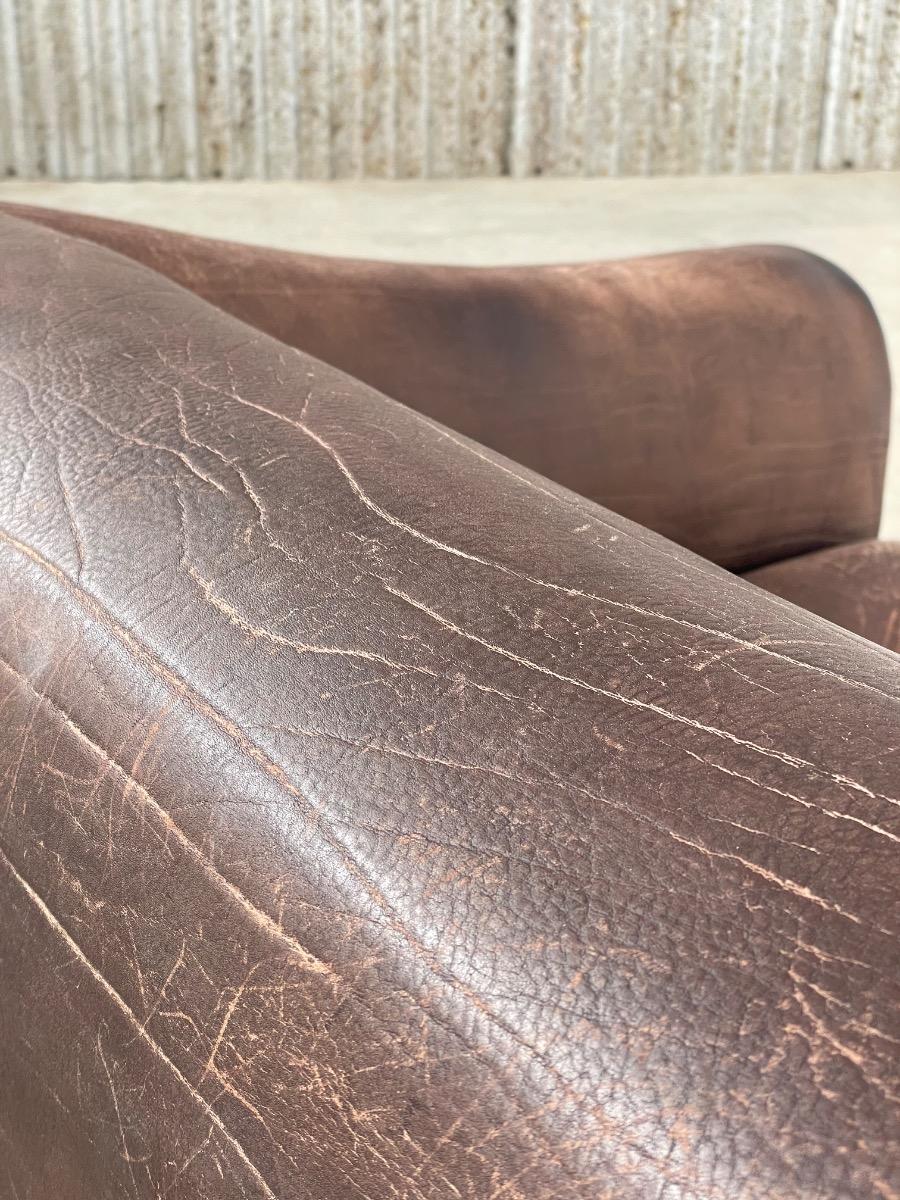De Sede DS47 2 Seat sofa dark brown leather 1970, Switzerland