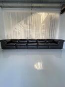 Durlet modular sofa in black leather, Belgium 1970s