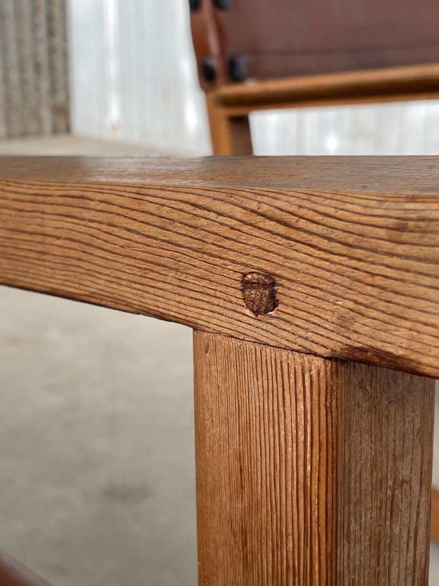 Midcentury loungechairs Brutalist in patinated brown cognac leather, 1950s