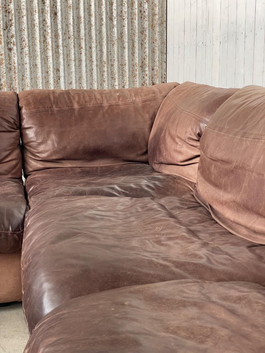 Modular sofa by Rolf Benz 1970s in Leather 