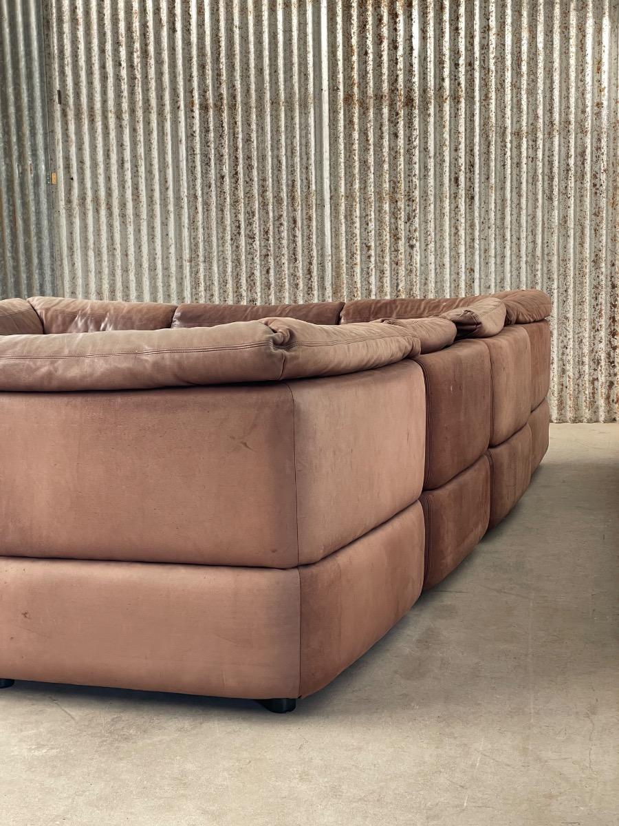 Modular sofa by Rolf Benz 1970s in Leather 
