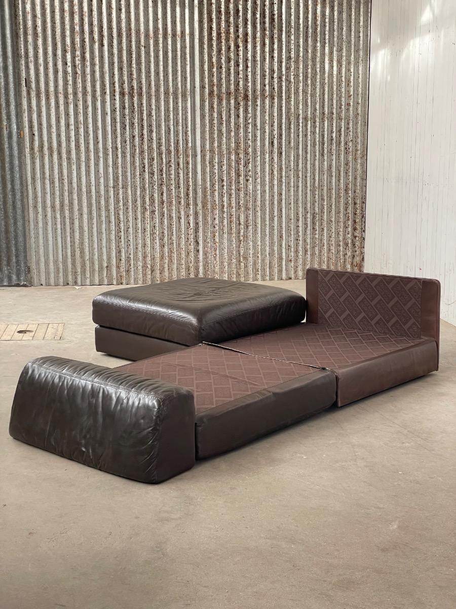 Modular sofa de Sede DS 76 design 1970s dark brown leather 