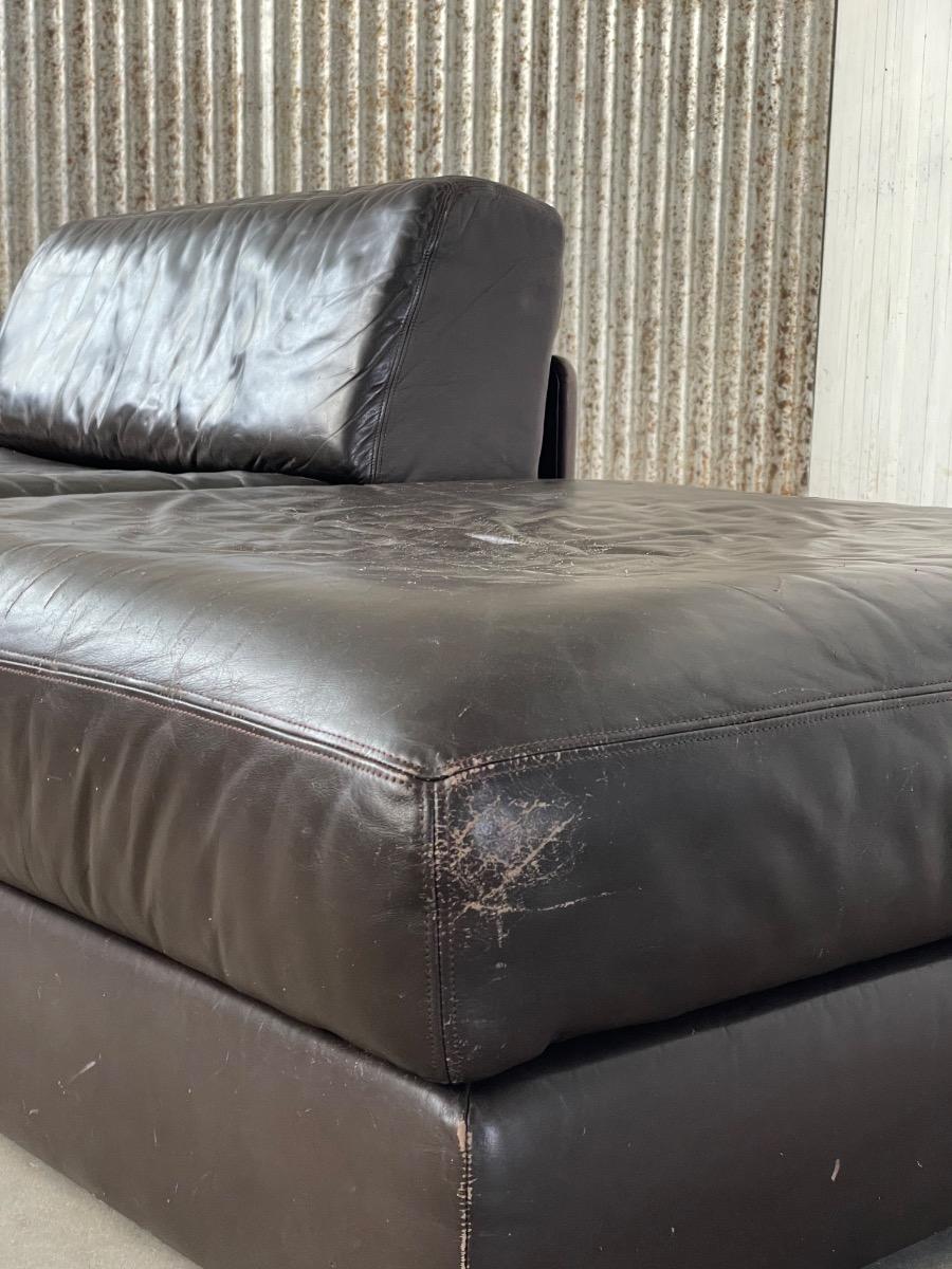 Modular sofa de Sede DS 76 design 1970s dark brown leather 