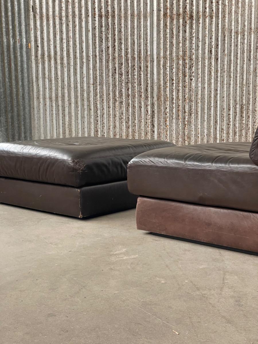 Modular sofa de Sede DS 76 design 1970s dark brown leather 