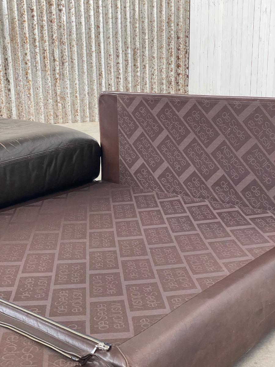 Modular sofa de Sede DS 76 design 1970s dark brown leather 