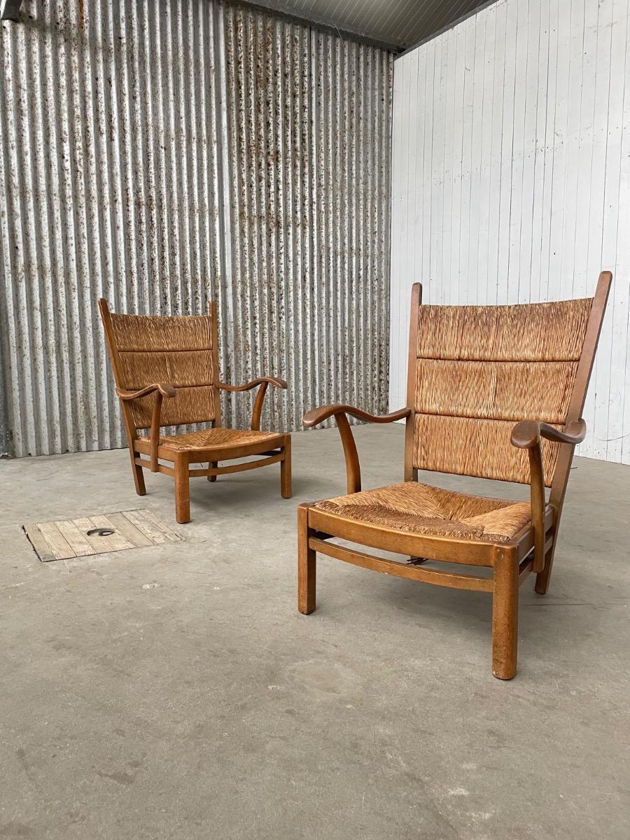 Pair armchairs style Bas van Pelt, Netherlands 1950s