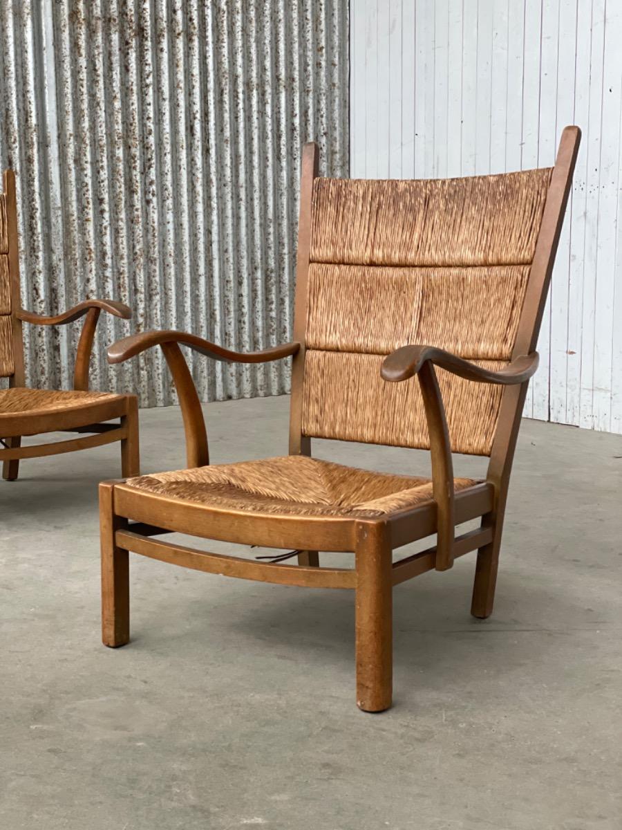 Pair armchairs style Bas van Pelt, Netherlands 1950s