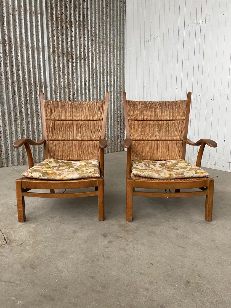 Pair armchairs style Bas van Pelt, Netherlands 1950s