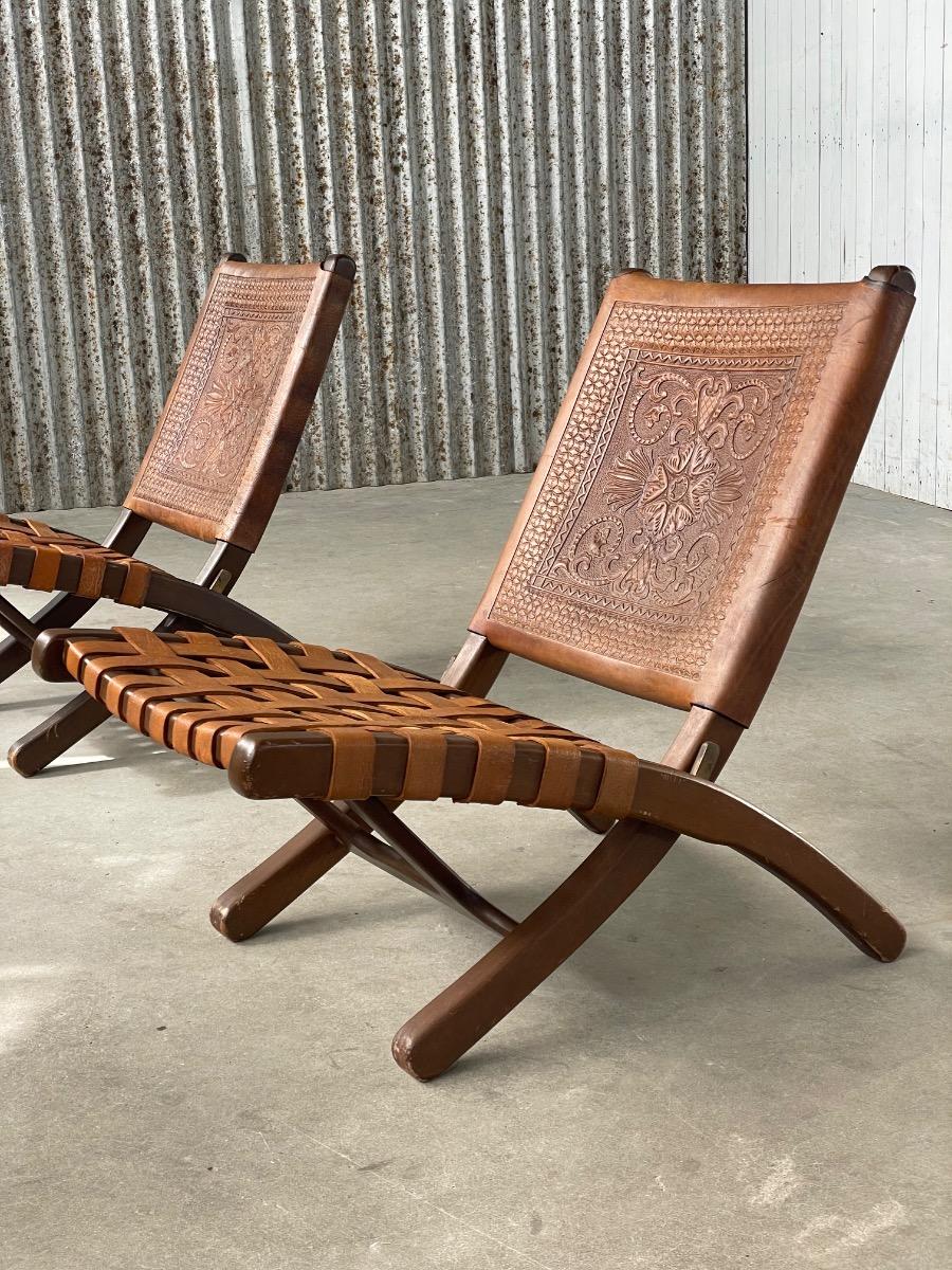 Pair design chairs Angel I. Pazmino for Muebles de Estilo, 1960s