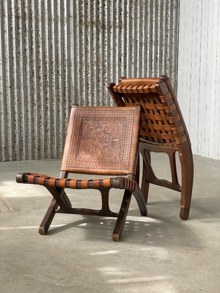 Pair design chairs Angel I. Pazmino for Muebles de Estilo, 1960s