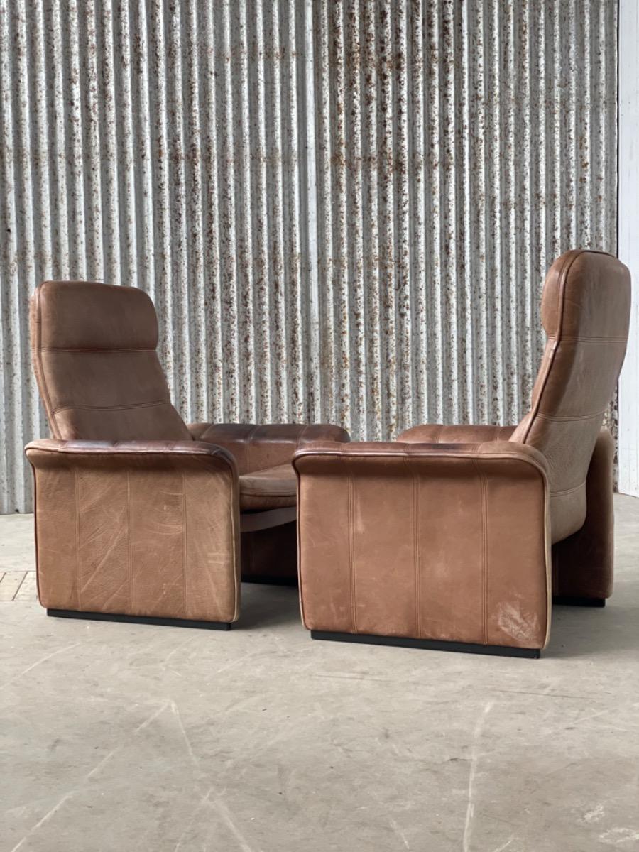 Pair Loungechairs by De Sede design team 1980s