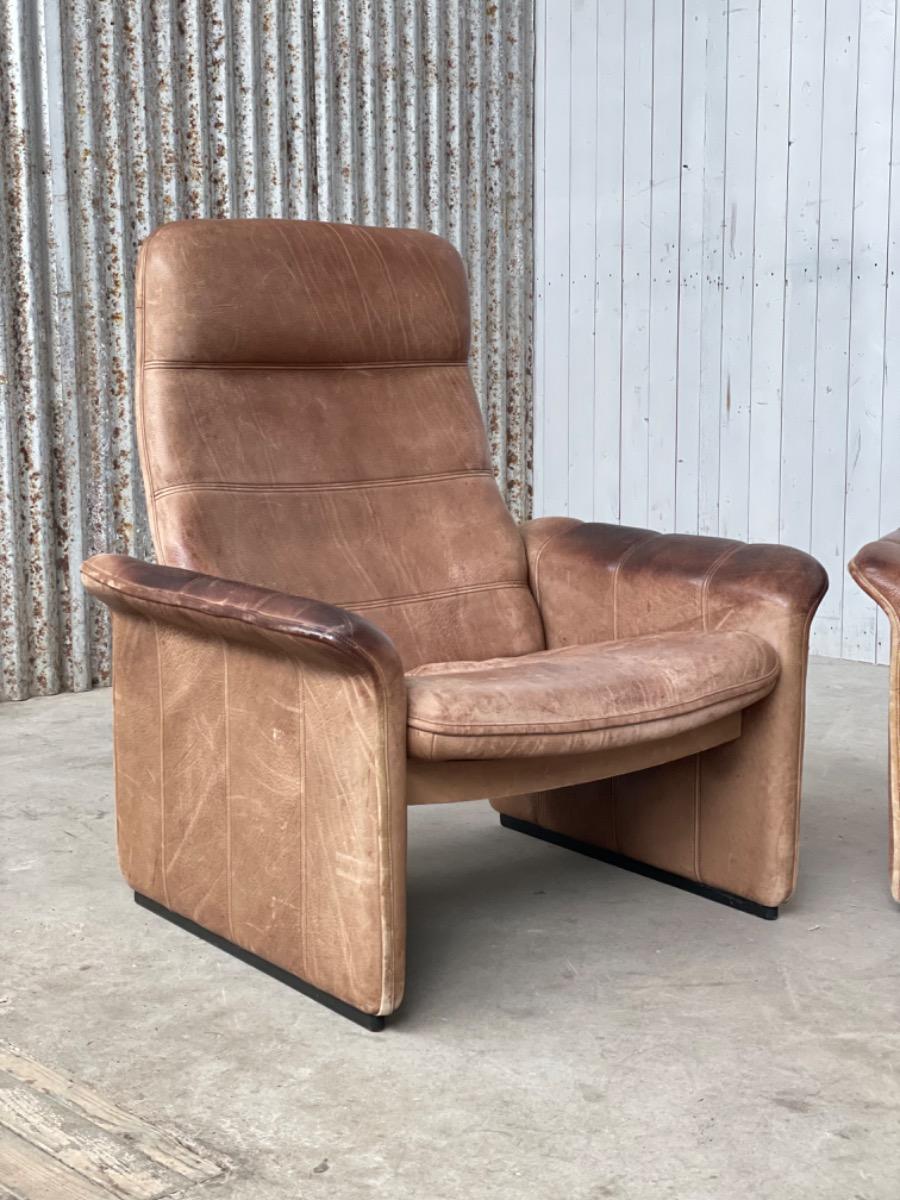 Pair Loungechairs by De Sede design team 1980s