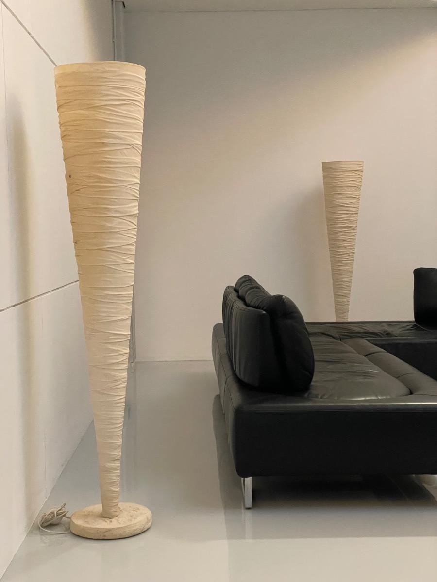 Pair of organic Cocon floorlamps, Japanse 1980s