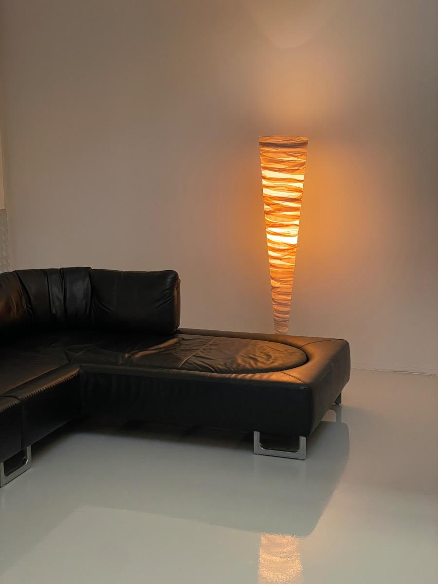 Pair of organic Cocoon floorlamps Japandi 1980s