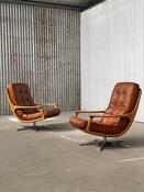 Pair Swivel Chairs b by Eugen Schmidt 1960s for Soloform, Germany