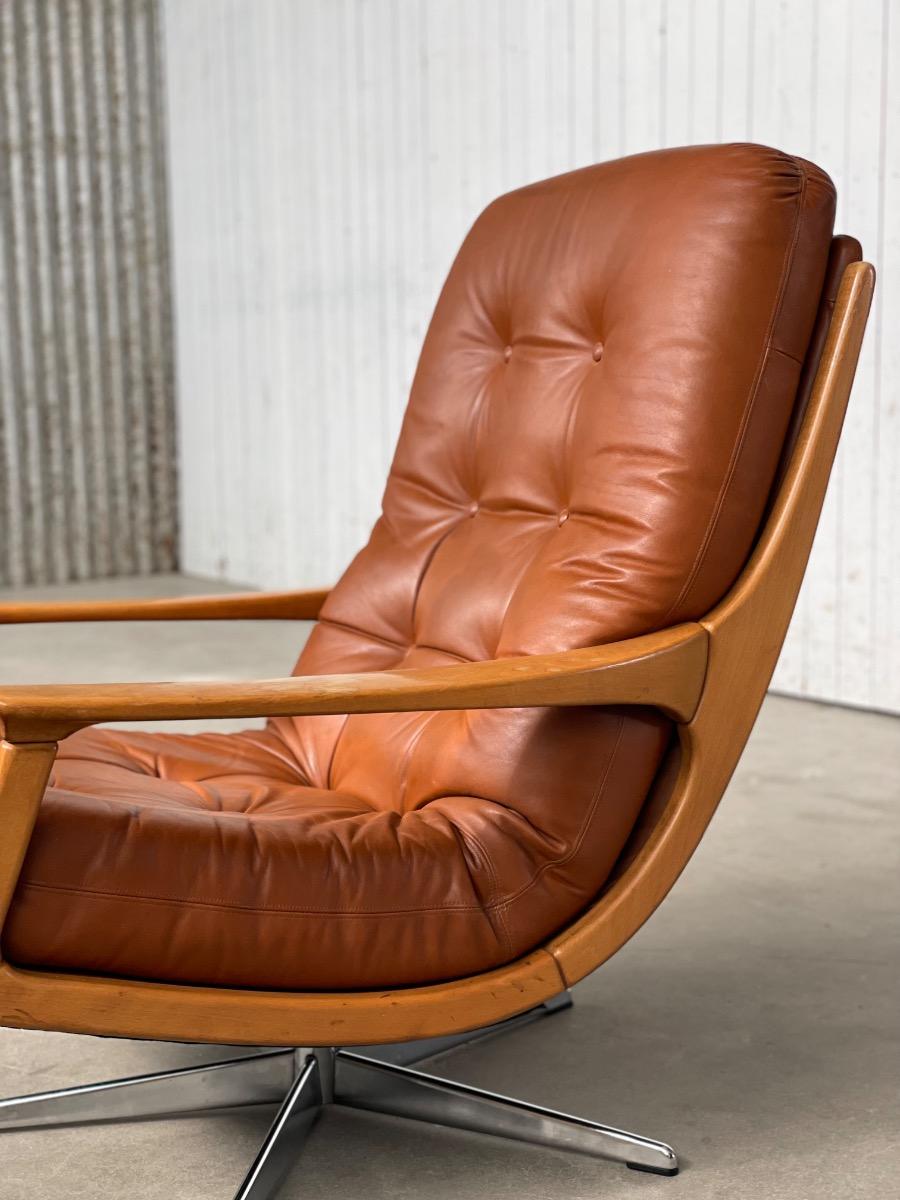 Pair Swivel Chairs b by Eugen Schmidt 1960s for Soloform, Germany