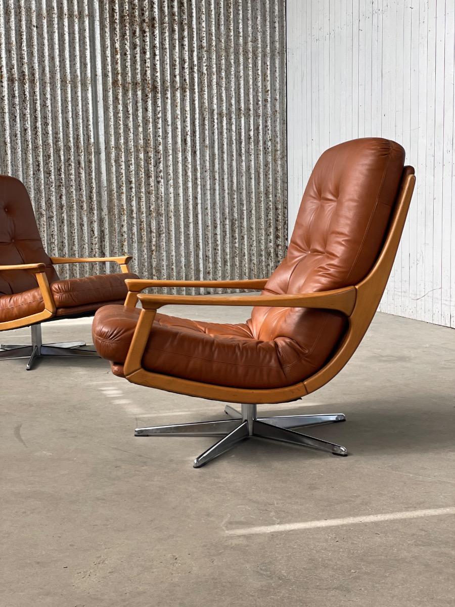 Pair Swivel Chairs b by Eugen Schmidt 1960s for Soloform, Germany