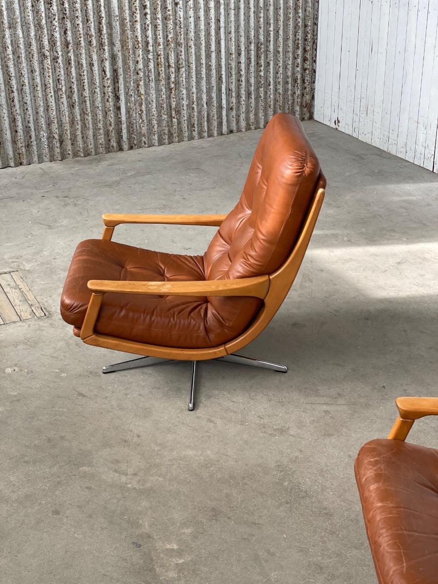 Pair Swivel Chairs b by Eugen Schmidt 1960s for Soloform, Germany