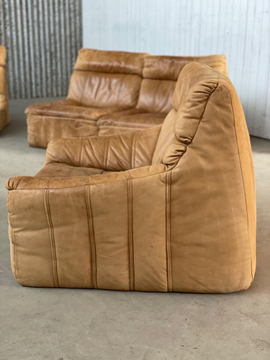 Rolf Benz Modular Sofa - 1970s - Cognac brown - set of 5