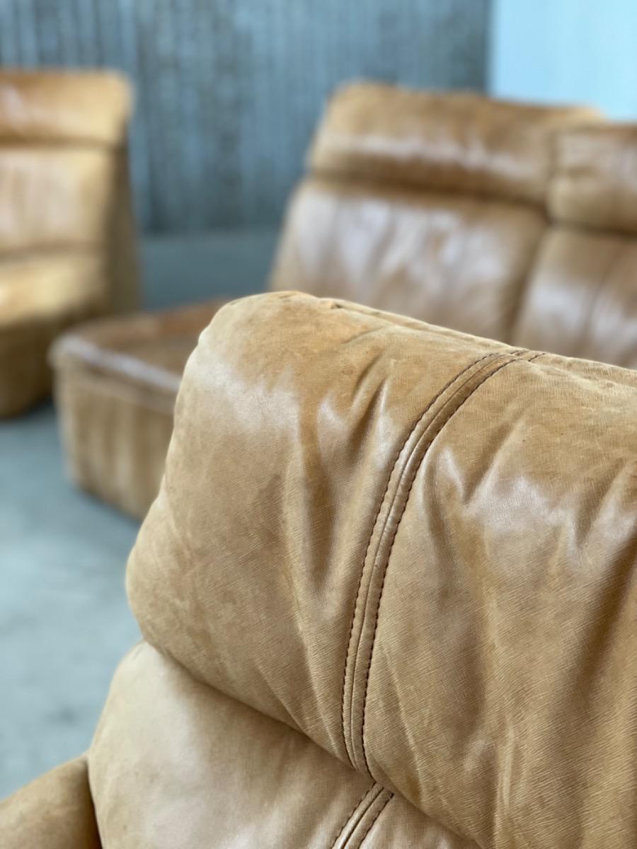 Rolf Benz Modular Sofa - 1970s - Cognac brown - set of 5