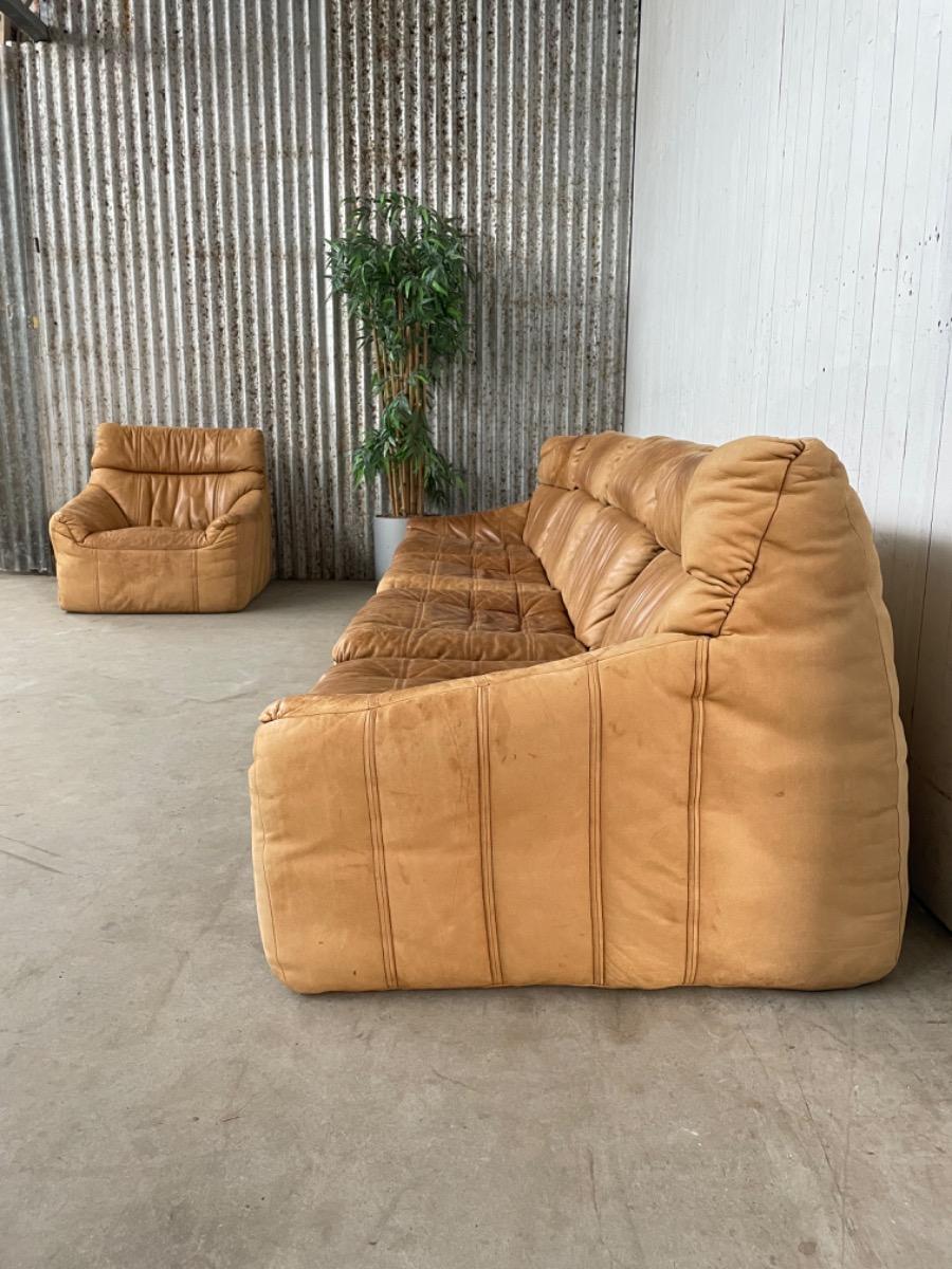 Rolf Benz Modular Sofa - 1970s - Cognac brown - set of 5