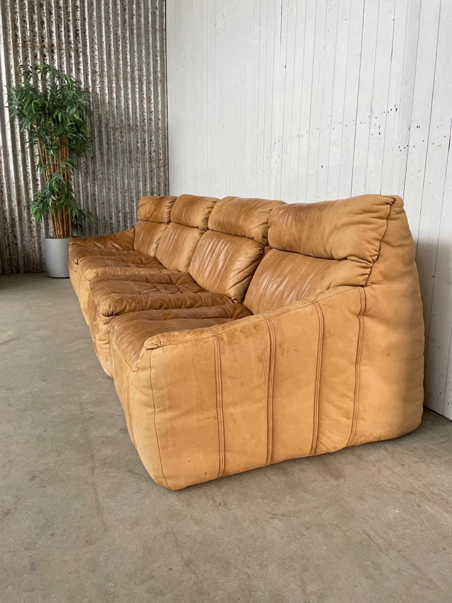 Rolf Benz Modular Sofa - 1970s - Cognac brown - set of 5