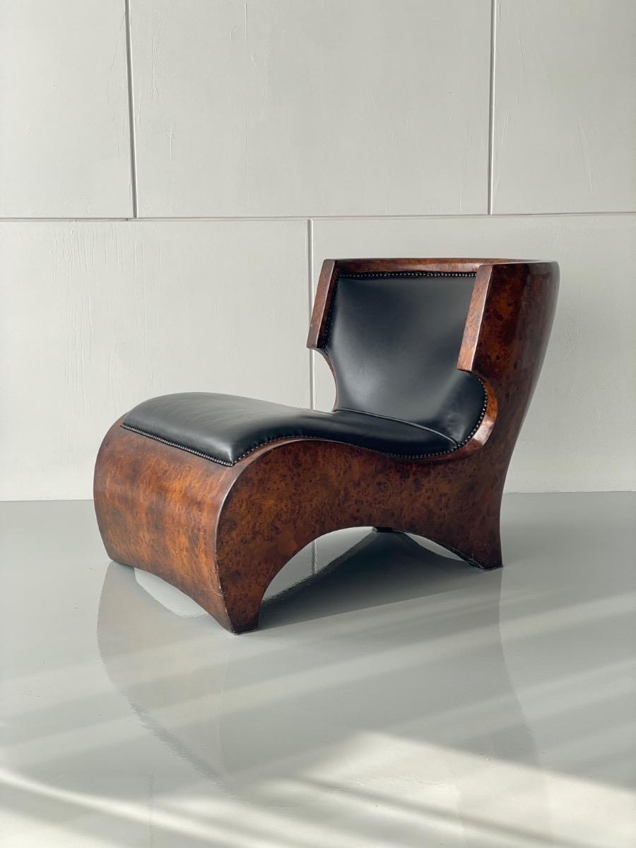 Sculptural Thuya Burl Wood Club Chair, 1970s